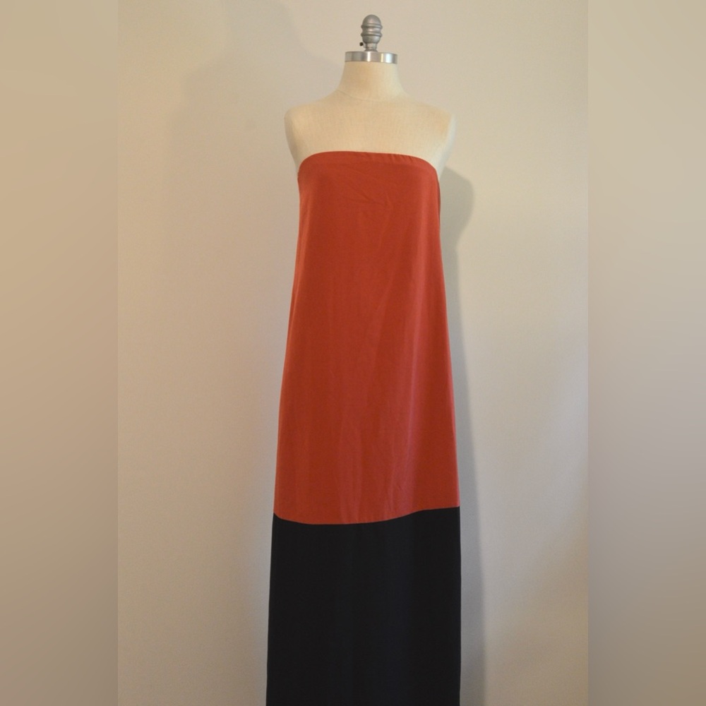 Ann Taylor Colorblock Red and Black Women's Strapless Dress Size Small